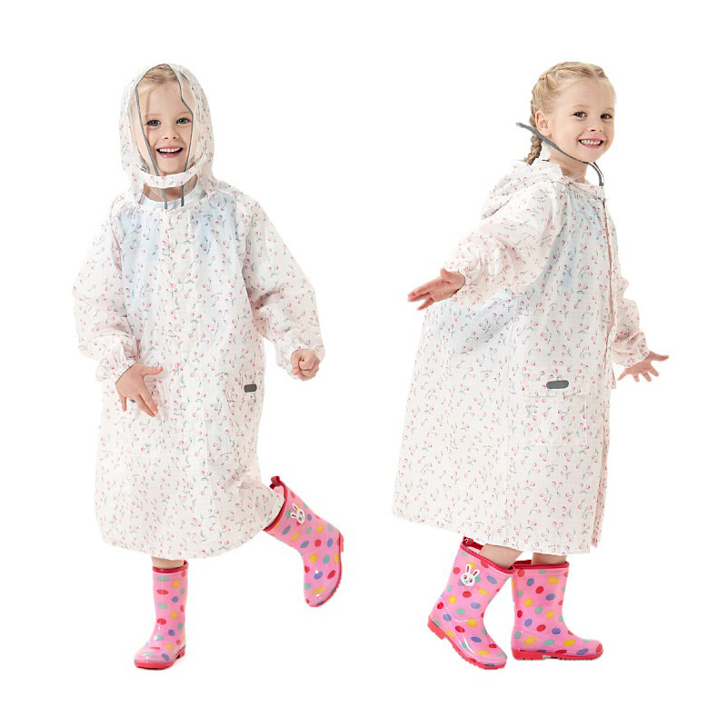 Daily order quick-drying lightweight four seasons children primary and secondary school students with schoolbag raincoat kindergarten baby poncho Outdoor