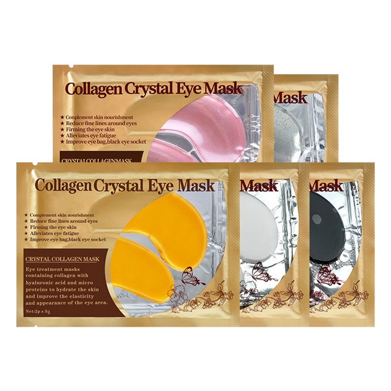 Cross-border Full English Packaging Collagen Crystal Eye Mask Desalination Eye Bags Dark Circles Hydrogel Eye Mask Paste for Foreign Trade