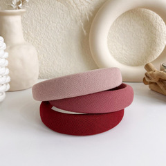 Gentle Pink Sponge Hair Band Headband Hair Accessory Topper for Increasing Crown Small Face Small Face Hair Tie Red Tone Head Accessory for Women