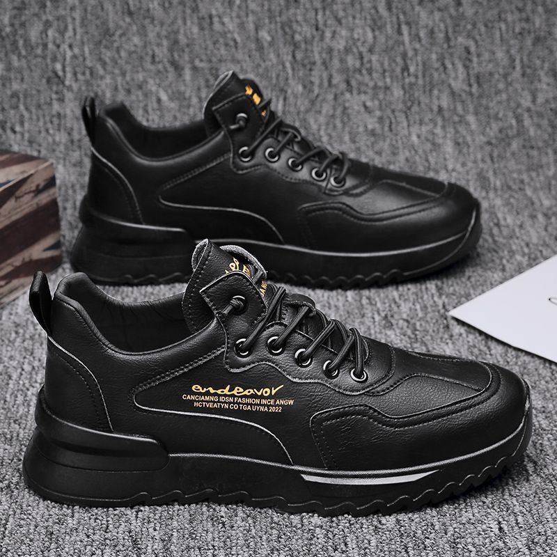 Chef Men's Shoes Summer Kitchen Work Labor Protection Leather Shoes Black Casual Shoes Sports Men's Waterproof Anti-Slip Trendy Shoes