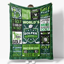 高尔夫球运动图案毛毯舒适法兰绒家居保暖毯子婴儿盖毯午休毯