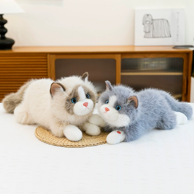 Plush cute realistic rag doll, toy, pillow, cat, kitten, Birthday gift