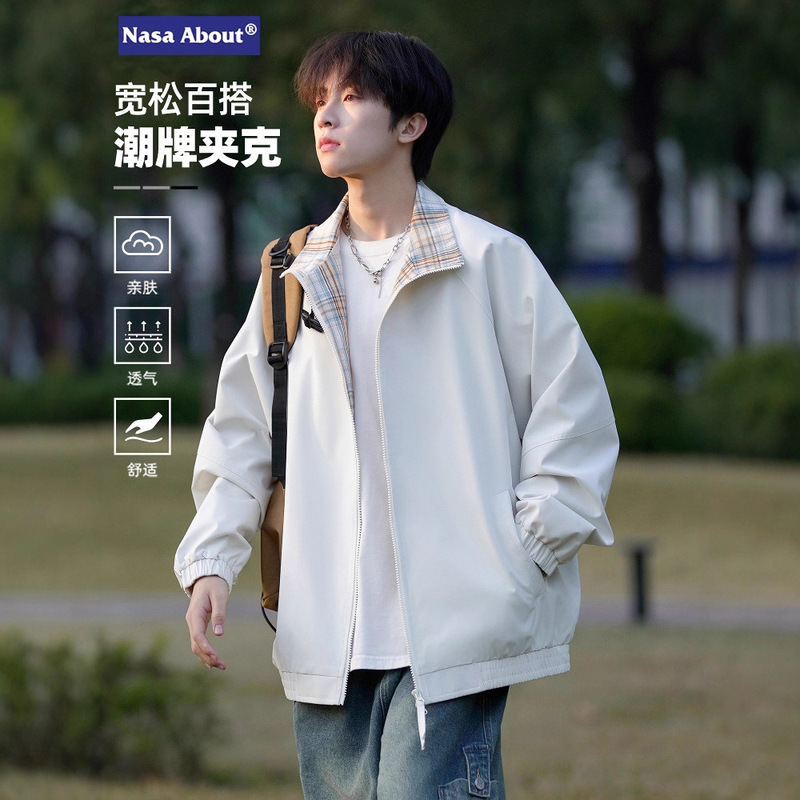 Nasa American Stand-Up Collar Flight Jacket Men's Spring and Autum 2025 New Early Autum Casual Boys Baseball Uniform Jacket