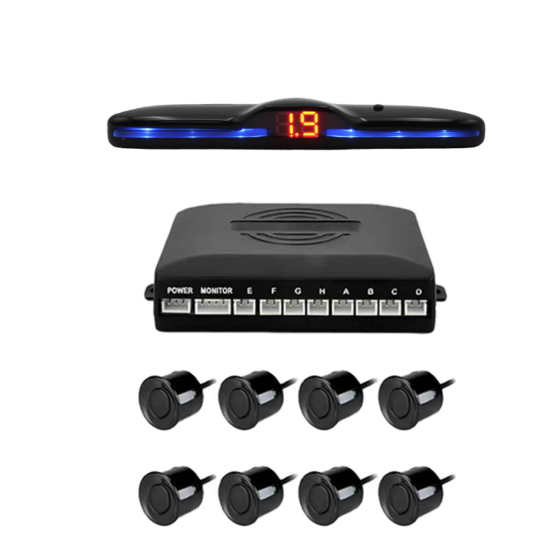 Car Backup Radar 4 Probe Crescent Buzzer Silent 3-in-1