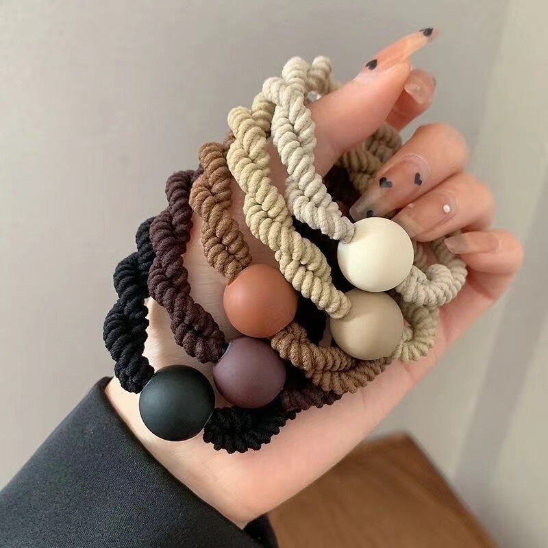 High ponytail hair rope women's high-end hair rope high elastic durable rubber band tie hair ring 2023 new leather cover headdress High ponytail hair rope women's high-end hair rope high elastic durable rubber band tie hair ring 2023 new leather cover headdress
