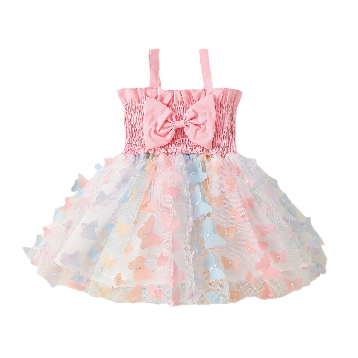 Ropa infantil de niñas vestido de vestir de verano mariposas coloridas 1643