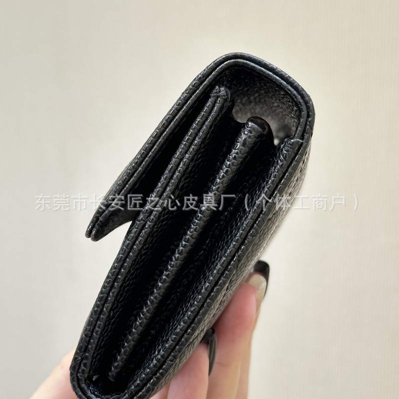 Xiaoxiangfeng CF フリップウォレット キャビアクラッチバッグ ロング携帯電話小銭入れ 本牛革 クレジットカードホルダー ダイヤモンド