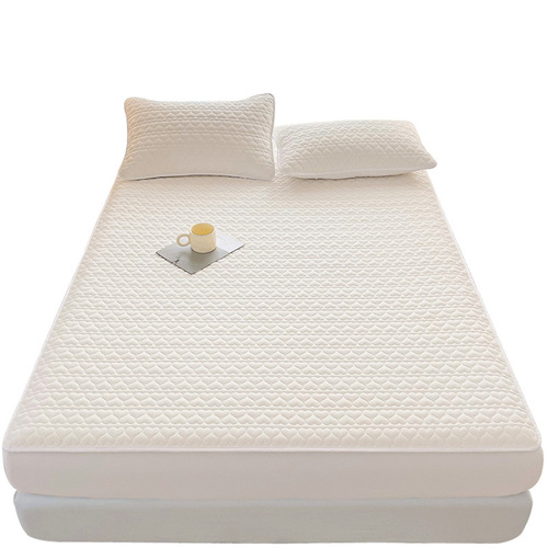 Three-piece waterproof quilted bed sheet set, Class A antibacterial diaper mattress protector plus cotton dustproof bed cover, 3-piece set