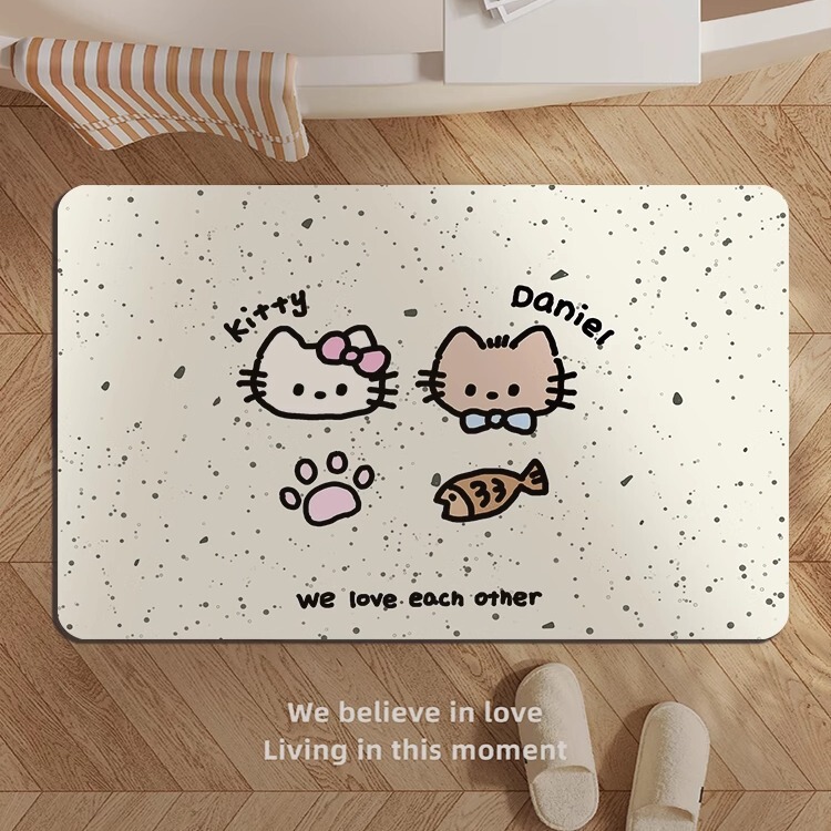Bathroom Floor Mat Kitty Floor Mat Household Absorbent Foot Mat Stain-Resistant Anti-Slip Mat Toilet Cute Door Mat Quick-Drying Mat Bathroom Floor Mat Kitty Floor Mat Household Absorbent Foot Mat Stain-Resistant Anti-Slip Mat Toilet Cute Door Mat Quick-Drying Mat
