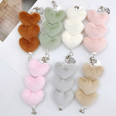 弋戀新款愛心毛球手鍊diy飾品配件冬季熱賣毛絨愛心手機殼鏈條