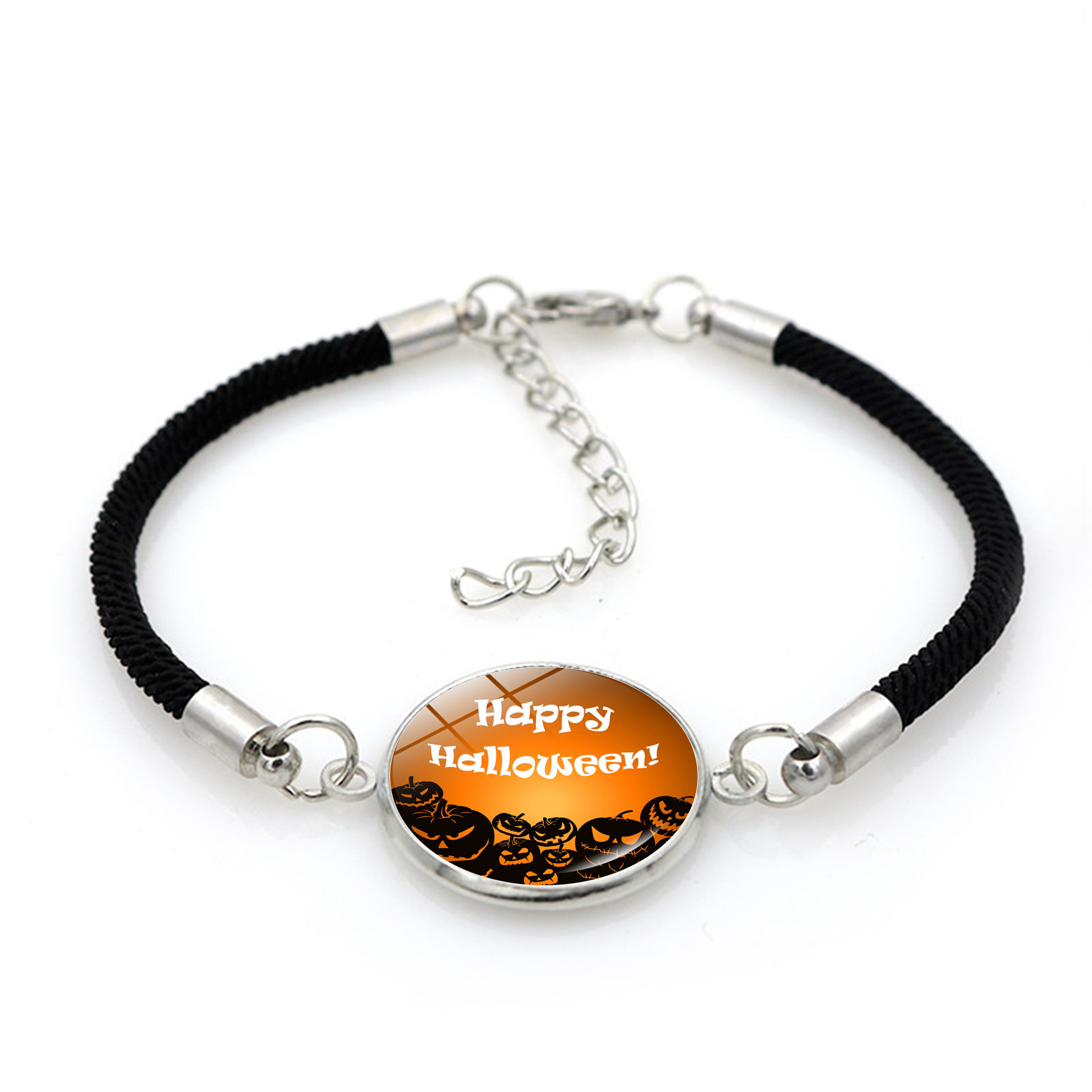 Braccialetto halloween con ciondolo zucca per feste a tema_voghion.com
