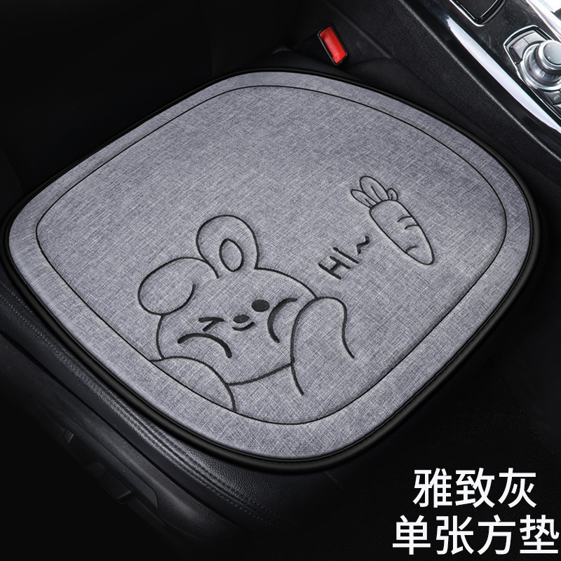 車の座布団四季通用リネンの布芸の漫画の3つのセットの1枚の綿の座布団の滑り止めの後列の長いお尻のマット|undefined