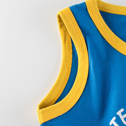 27kids children's vest summer new baby boy clothes wholesale smiley face sleeveless bottoming shirt first-hand source