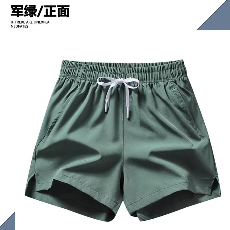 Pantalones cortos deportivos para hombres, maratón de carrera de secado rápido, fitness, pista y campo, seda de hielo, pantalones transpirables de tres puntos, comercio exterior de verano, venta al por mayor transfronteriza