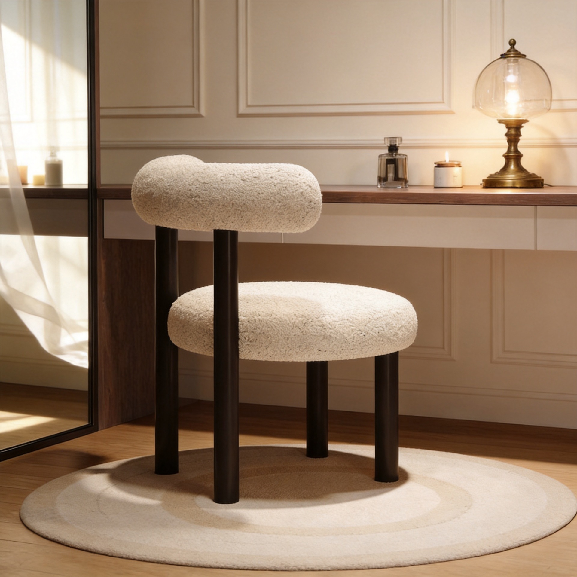 Trendy Instagram-style makeup stool, desk chair, chair with backrest, bedroom dressing table makeup chair, light luxury dining chair wholesale