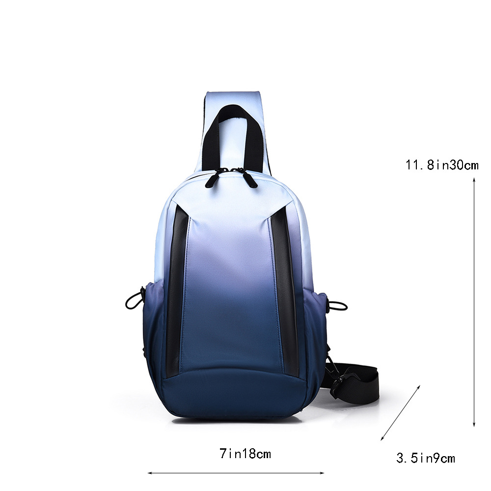 Nuevo bolso de pecho de hombre transfronterizo simple mochila de hombro de nylon impermeable bolsa de color gradiente casual bolso de moda de hombre