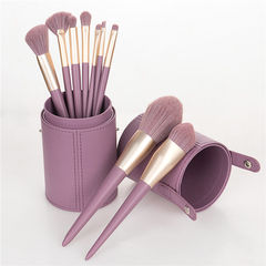 Set of 9 small purple sweet potato makeup brushes, including eyeshadow brush, eyelash brush, loose powder brush, and makeup brush set, beauty makeup tools