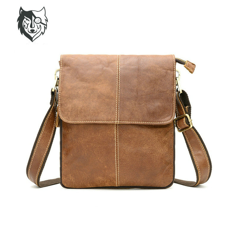 Leather universal casual shoulder bag for traveling