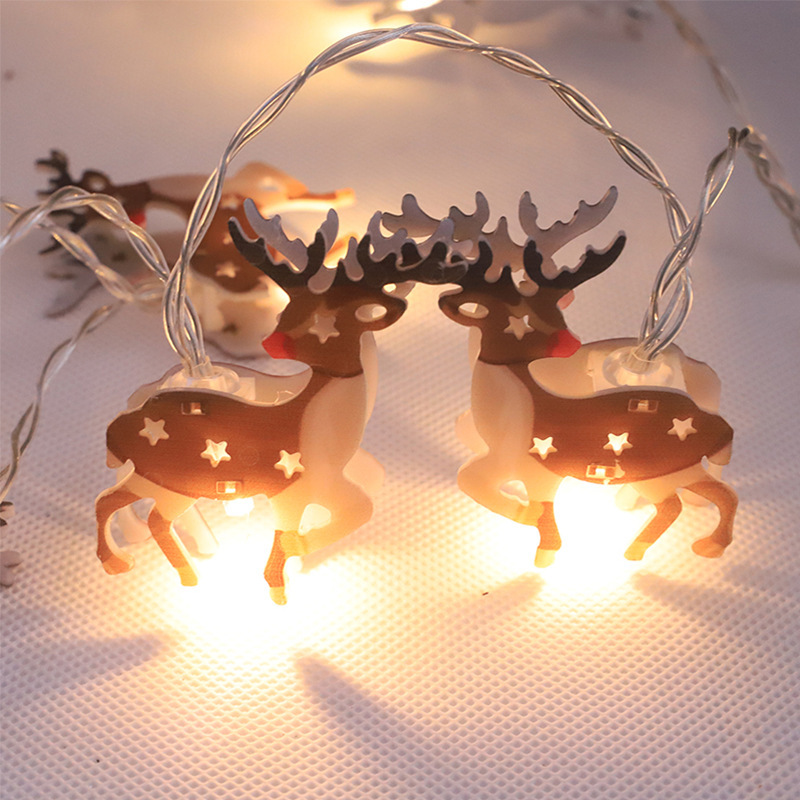 LED cadena de luz de navidad decoración de vacaciones de navidad viejo hombre cadena de luz al aire libre caja de batería muñeco de nieve de navidad cadena de luz de color LED