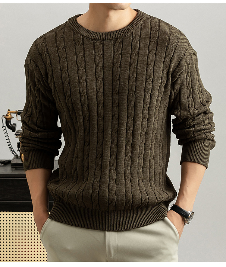 Cable Knit Crew-Neck Sweater