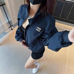 mi u束腰双面穿夹克外套撞色格子女25早秋7月新品显瘦立领夹克
