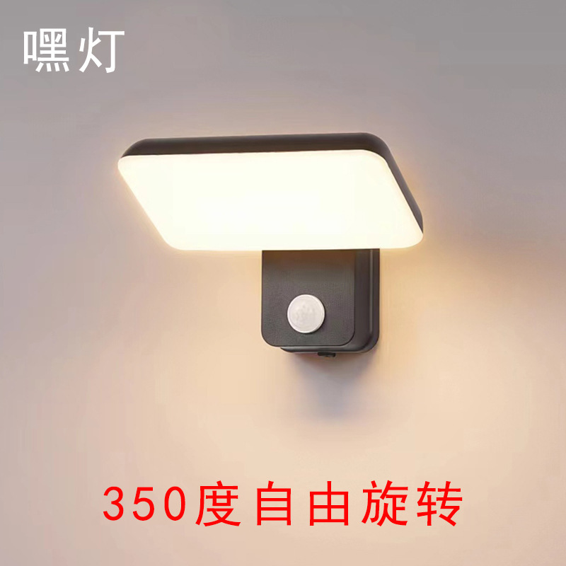 Outdoor Waterproof Wall Lamp Rotary Adjusting Light-emitting Human Body Induction Lamp Modern Simple Balcony Entry Door Head Staircase Lamp Outdoor Waterproof Wall Lamp Rotary Adjusting Light-emitting Human Body Induction Lamp Modern Simple Balcony Entry Door Head Staircase Lamp