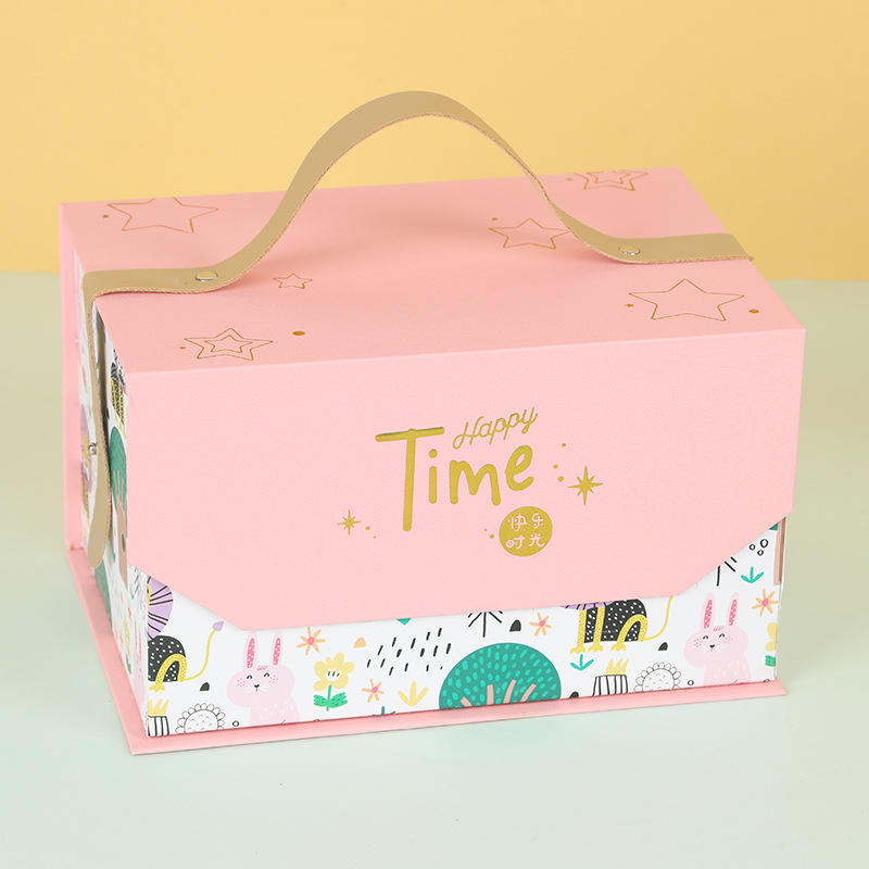 Baby's 100th Day Celebration Gift Box, High-End Handheld Children's Birthday Empty Gift Box, Full Moon Birthday Candy Box