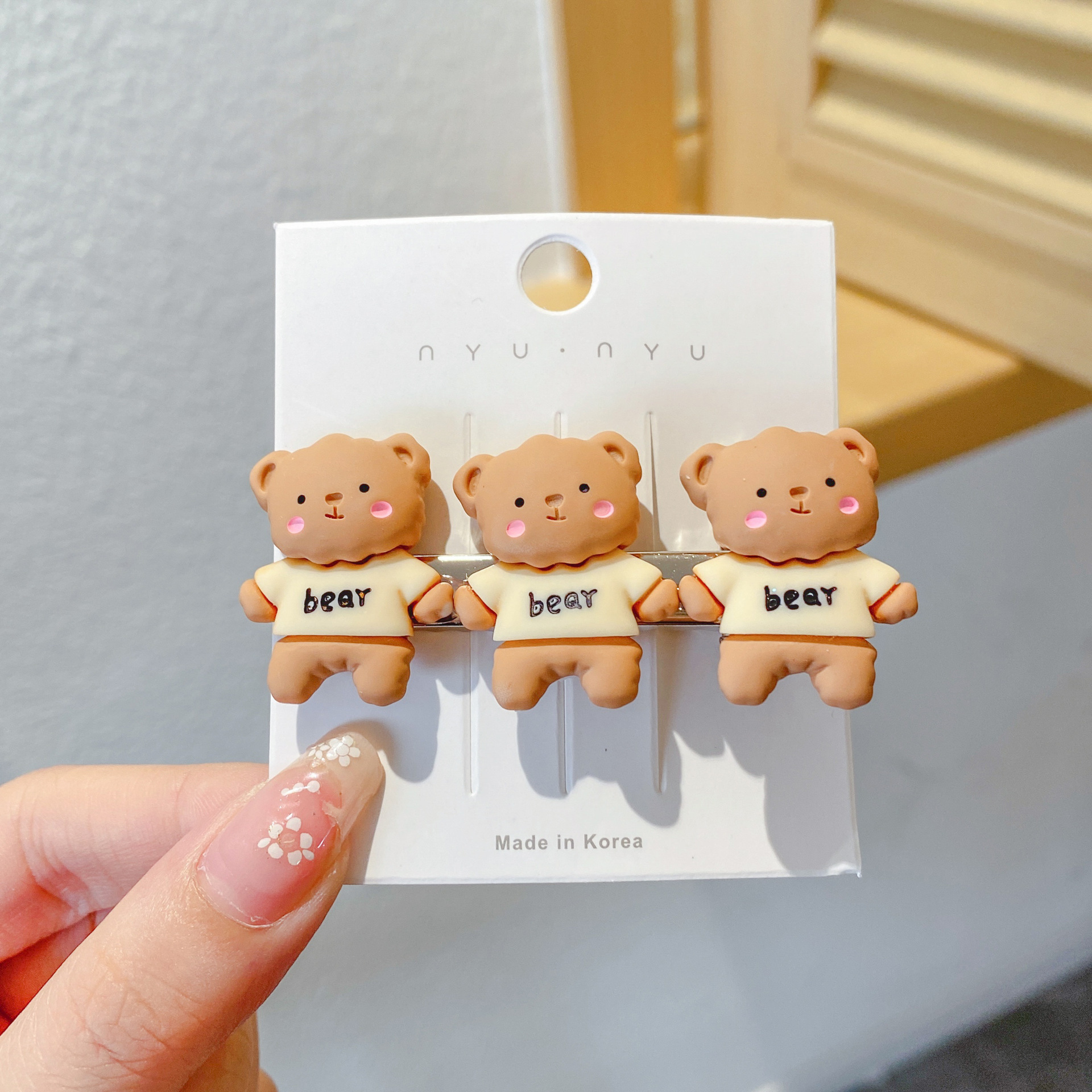 Lindo pequeño conejo blanco clip de horquilla celebridad en línea 2021 nuevo headwear hembra oso flequillo lateral clip horquilla