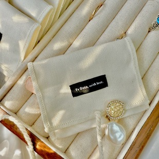 Customized Twill Cotton Envelope Bag Jewelry Packaging Storage Bag Ring Storage Bag Lock Edge Small Cloth Bag
