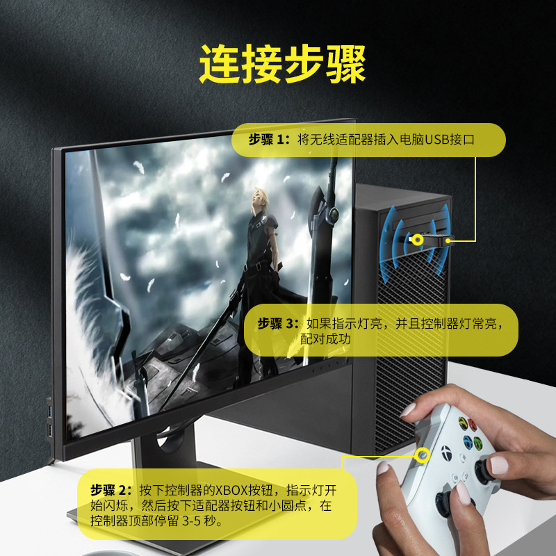 新款XBOX ONE无线手柄接收器 电脑PC接收器 Elite精英手柄接收器