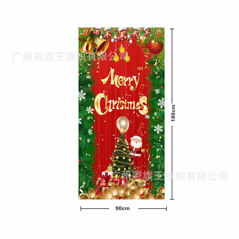 Transfronterizo Amazon Santa Claus puerta cubierta cortina Navidad atmósfera decoración de la fiesta diseño marco de puerta fondo pegatinas de puerta