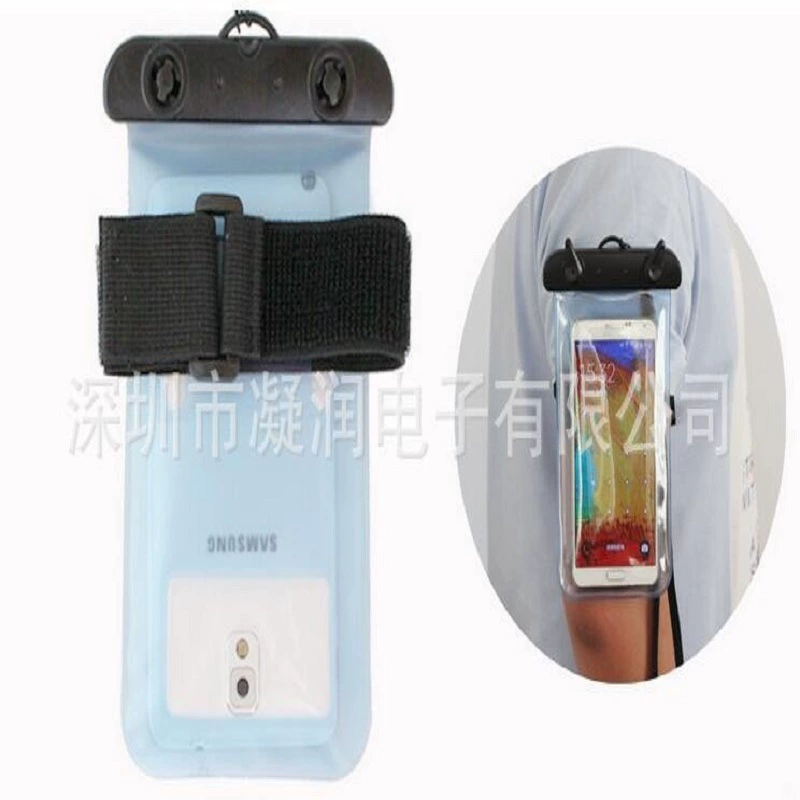 Waterproof PVC Mobile Phone Pouch, Touch-Screen Belt Bag for Swimming, 10.5×20 cm