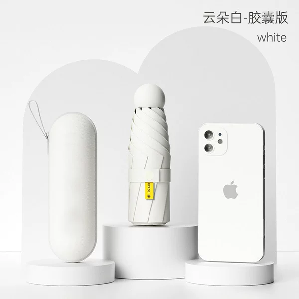 [Main picture model] Moonlight White (6 bones and five fractures/mini small compact) anti -ultraviolet rays