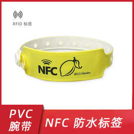 RFID芯片身份识别感应手环 娱乐会展活动防水PVC一次性手腕带