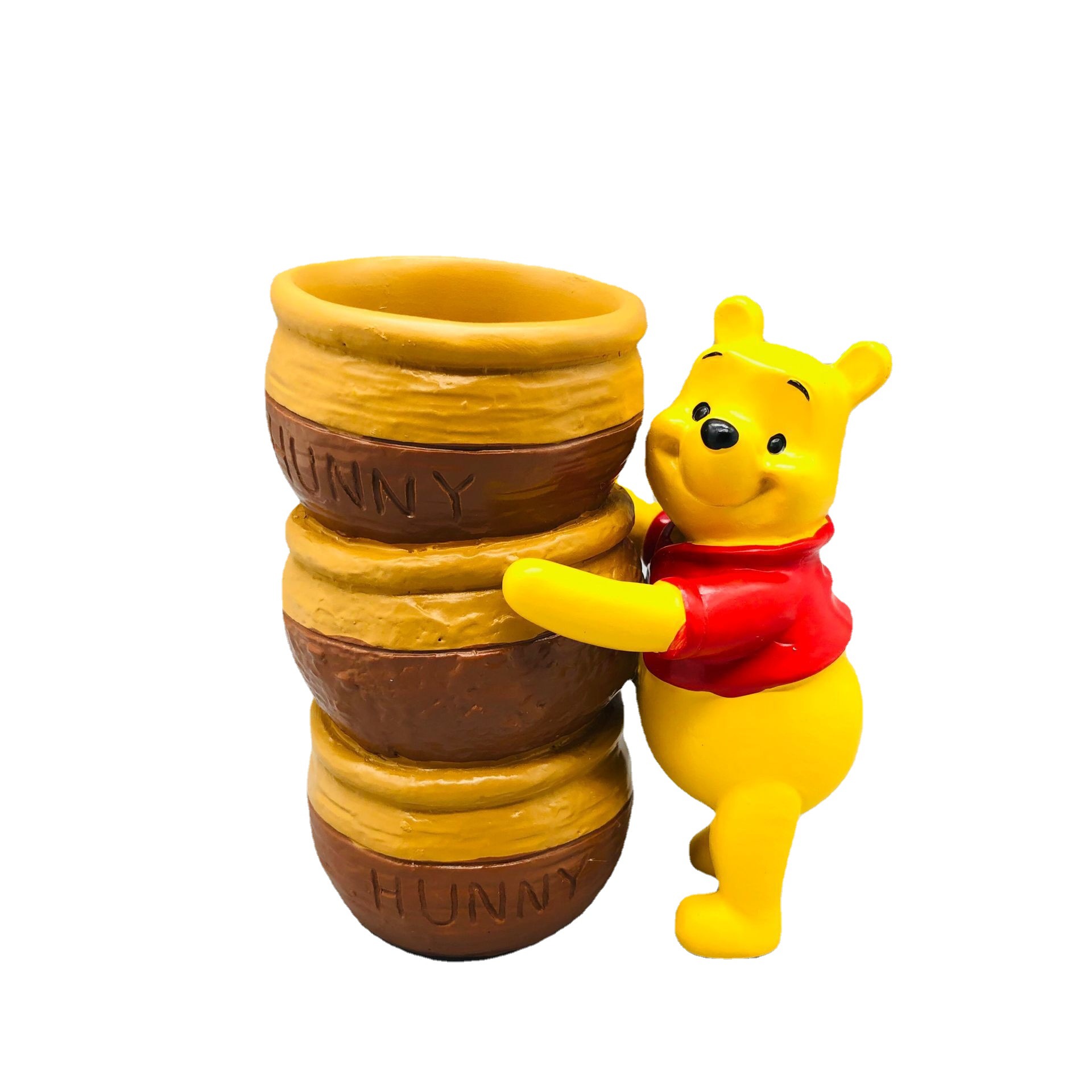 Winnie the Pooh gafas titular del teléfono móvil titular de la pluma de almacenamiento de tres ojos monstruo titular del teléfono móvil adornos de decoración de resina