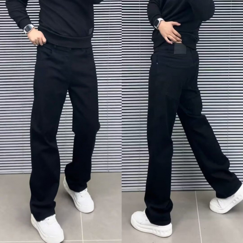 Hong Kong Style Trendy Men's Summer New 2026 Personalized Solid Color Jeans Hip-Hop Ins Fashion High Street Trendy Cool Long Pants Hong Kong Style Trendy Men's Summer New 2026 Personalized Solid Color Jeans Hip-Hop Ins Fashion High Street Trendy Cool Long Pants