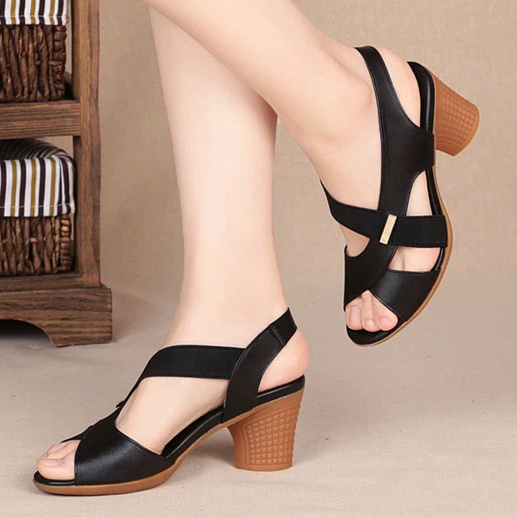 Летние женские сандалии 2024 новая коллекция Deels Fish Mouth Roman Shoes Высокие каблуки Крючковая пятка Неправильная форма лица Неправильная лапша