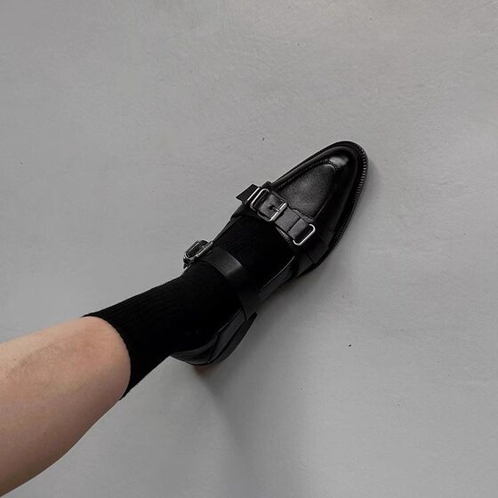 French Retro Niche Round-Toe Pumps Summer 2025 New Dark Punk Leather Shoes Women's Black Shoes
