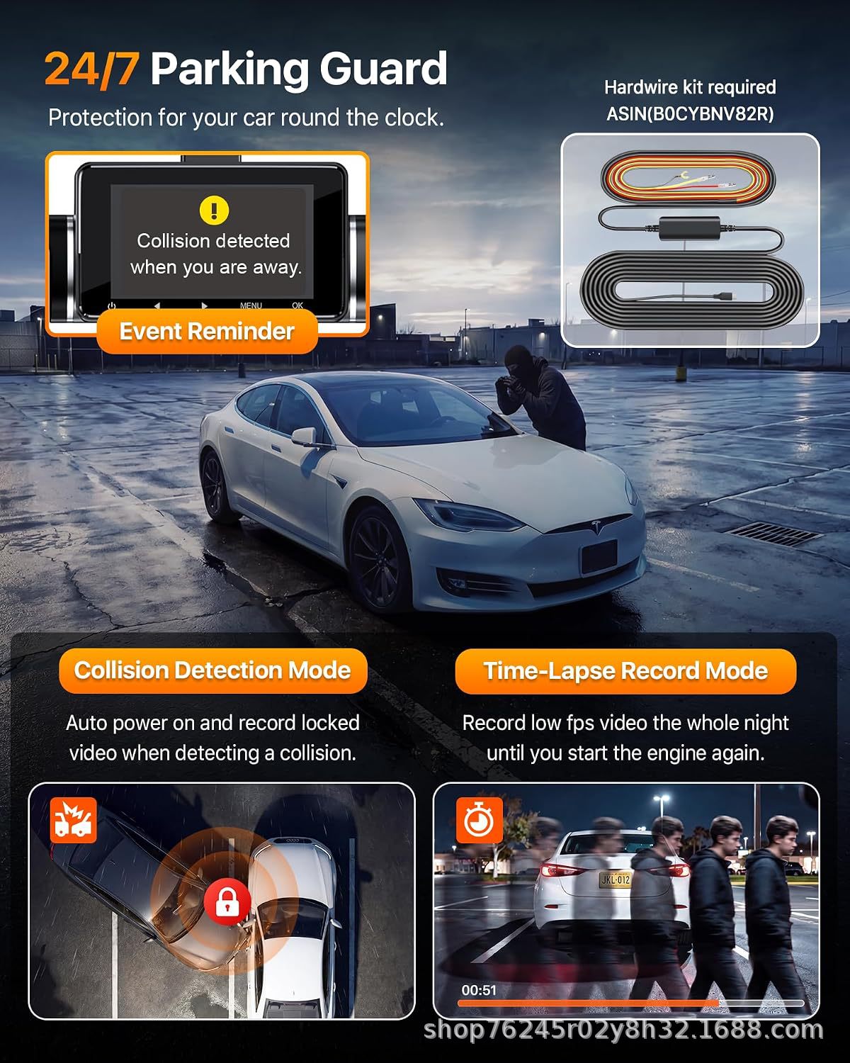 Dash cam private model new 4-channel 360-degree driving recorder 4K high-definition night vision WIFI parking monitoring
