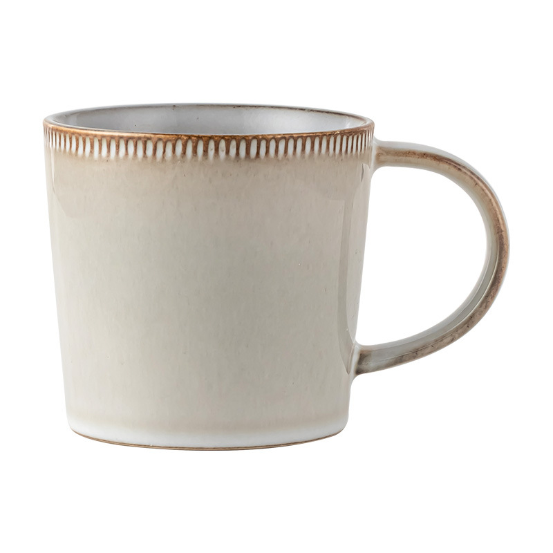 Taza de cerámica de estilo japonés Taza retro Taza de agua doméstica al por mayor Taza de desayuno Taza de café de gran capacidad de restaurante