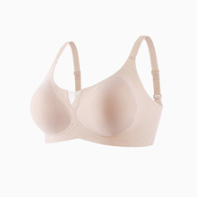 Pechos de leche de manga sin marca ropa interior de mujeres pechos grandes para mostrar pechos pequeños para cerrar el pecho colateral anti-prolapso gelatina pullover bra