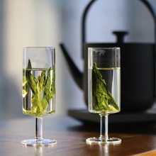 日式玻璃直身茶杯闻香杯绿茶杯香槟杯猴魁杯果酒杯功夫红茶杯