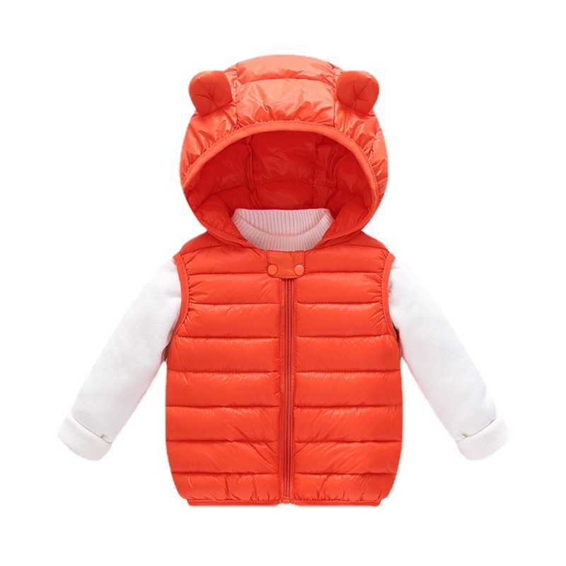 Chaleco de algodón para niños 2024 Otoño e Invierno niños y niñas chaleco con capucha engrosado chaleco exterior para niños cálidos