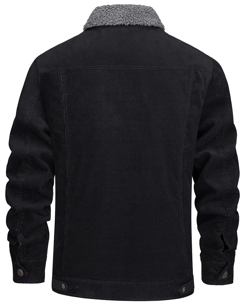 Men's 2024 new corduroy lapel long sleeved plush loose casual men's jacket_voghion.com