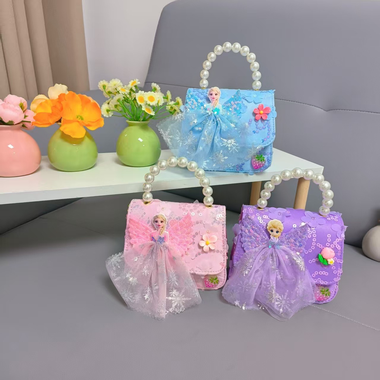 Bolso de perlas, bolso de cadena de princesa, bolso de Año Nuevo, bolso de cambio, bolso de accesorios, bolso cuadrado, viento fragante