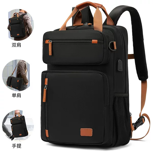 Business Travel High-End Large-Capacity Men's Backpack Multi-Functional Waterproof Commuter Cross-Body Computer Backpack
