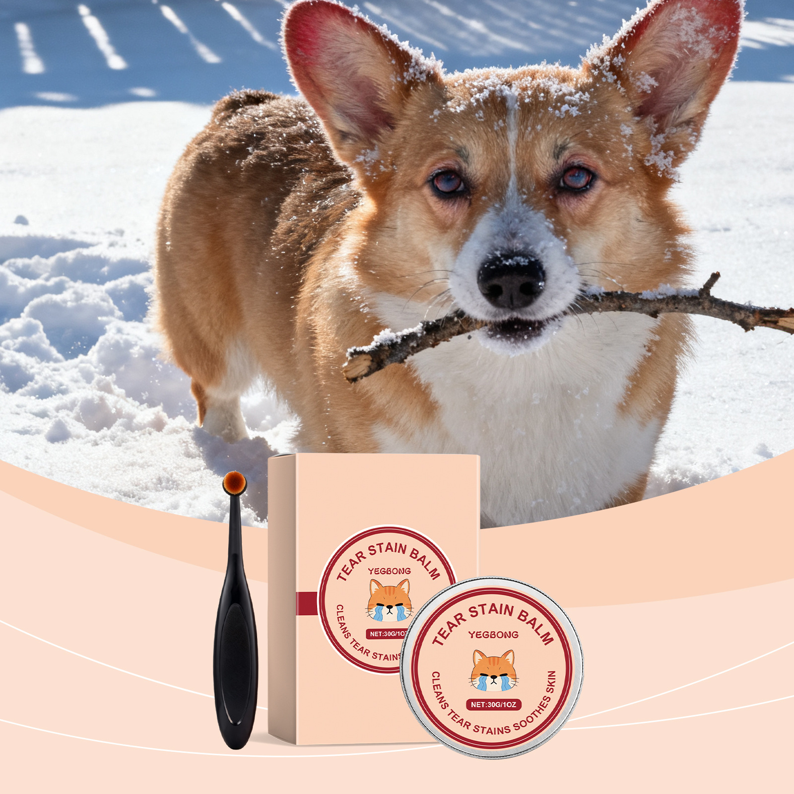 Yegbong Pet Tear Stain Cleaning Cream Is Suitable for Cats and Dogs, Moisturizes and Cleans Eye Secretions, and Comfortably Cares for the Eye Area