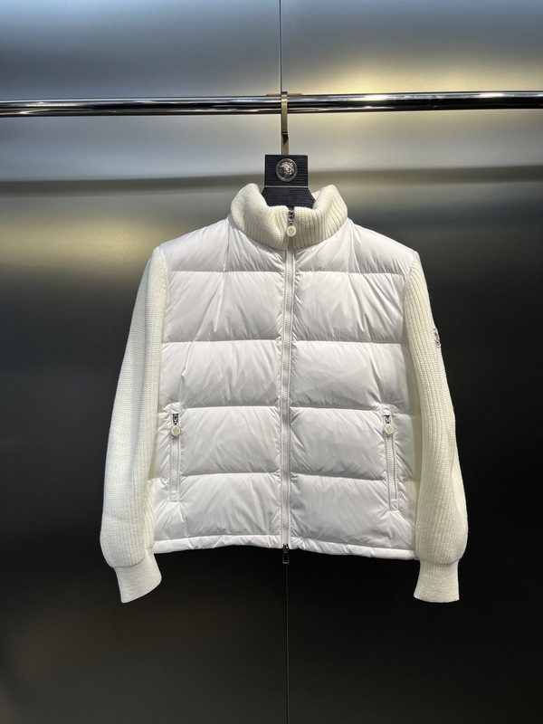 蒙家羽绒服新款女短款立领保暖休闲显瘦羊毛针织袖拼接羽绒外套|undefined