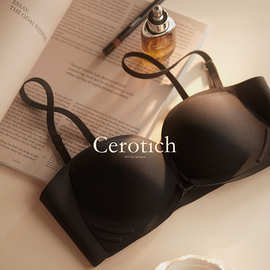 CEROTICH蹦迪都不掉前扣无肩带文胸夏女士内衣无钢圈小胸聚拢胸罩