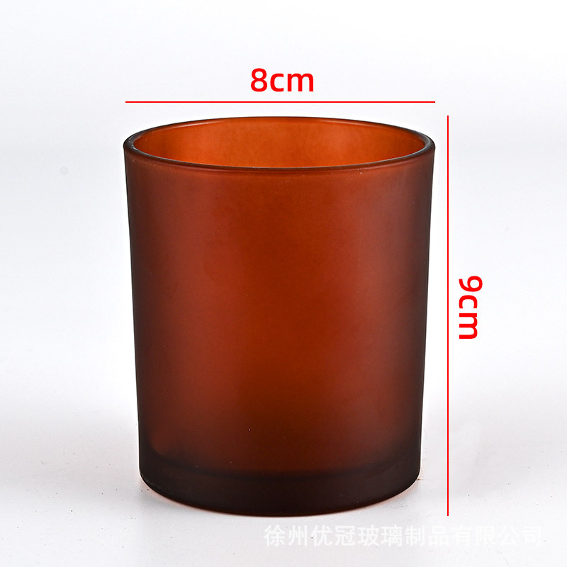 Portavelas de Vidrio Colorido, Frasco Vacío, para Hacer Velas Aromáticas Caseras, Recipiente para Cera de Vela, Portavelas Redondo para Dormitorio, Caja de Regalo